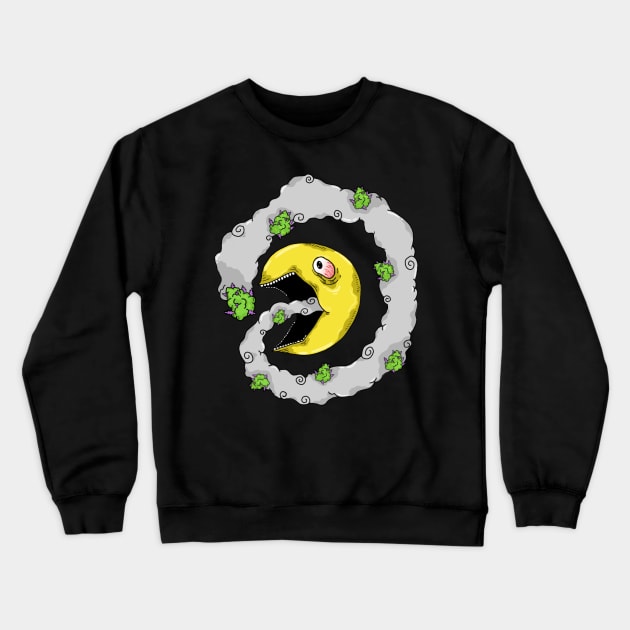 Pac-a-bowl-man Crewneck Sweatshirt by Grumble 